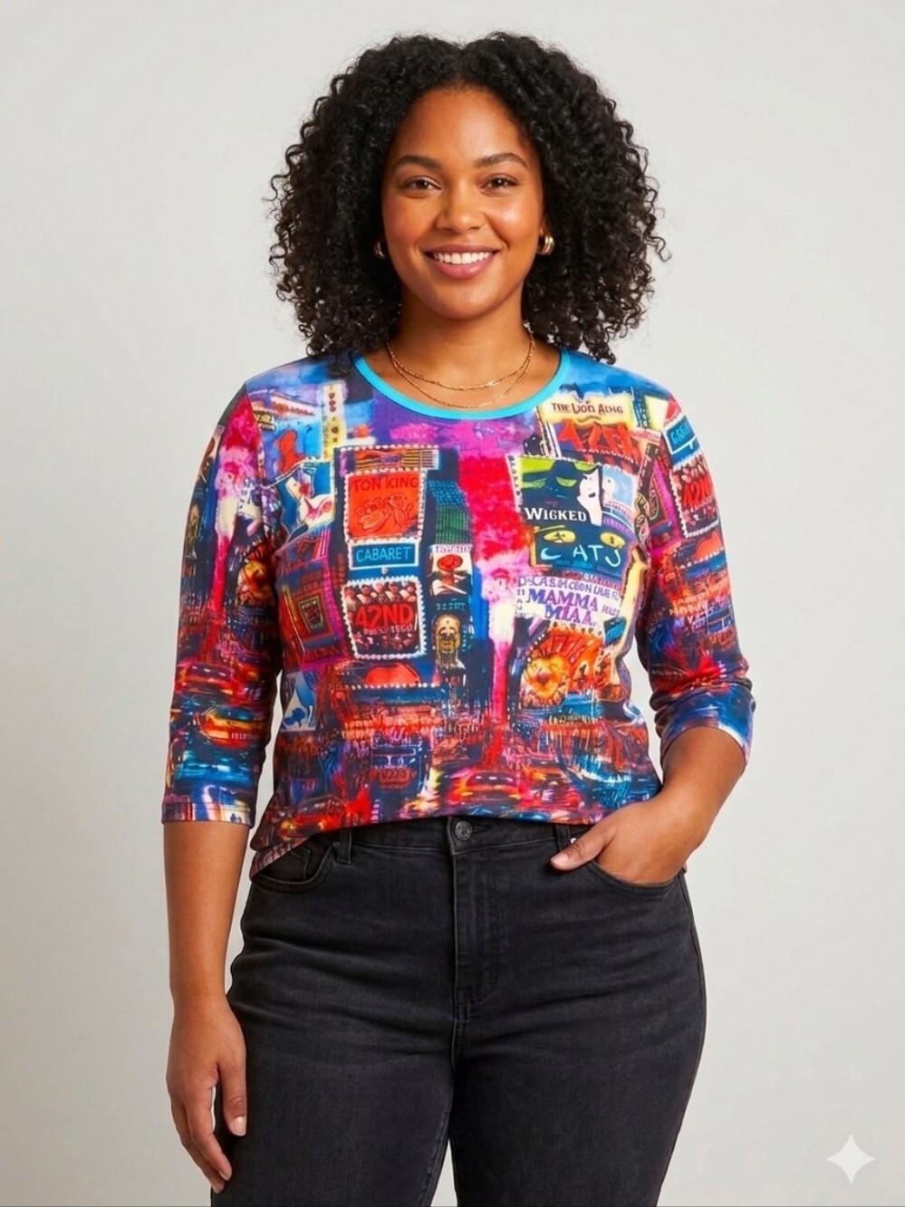 Christopher & Banks 3/4 Sleeve Relaxed Fit Top